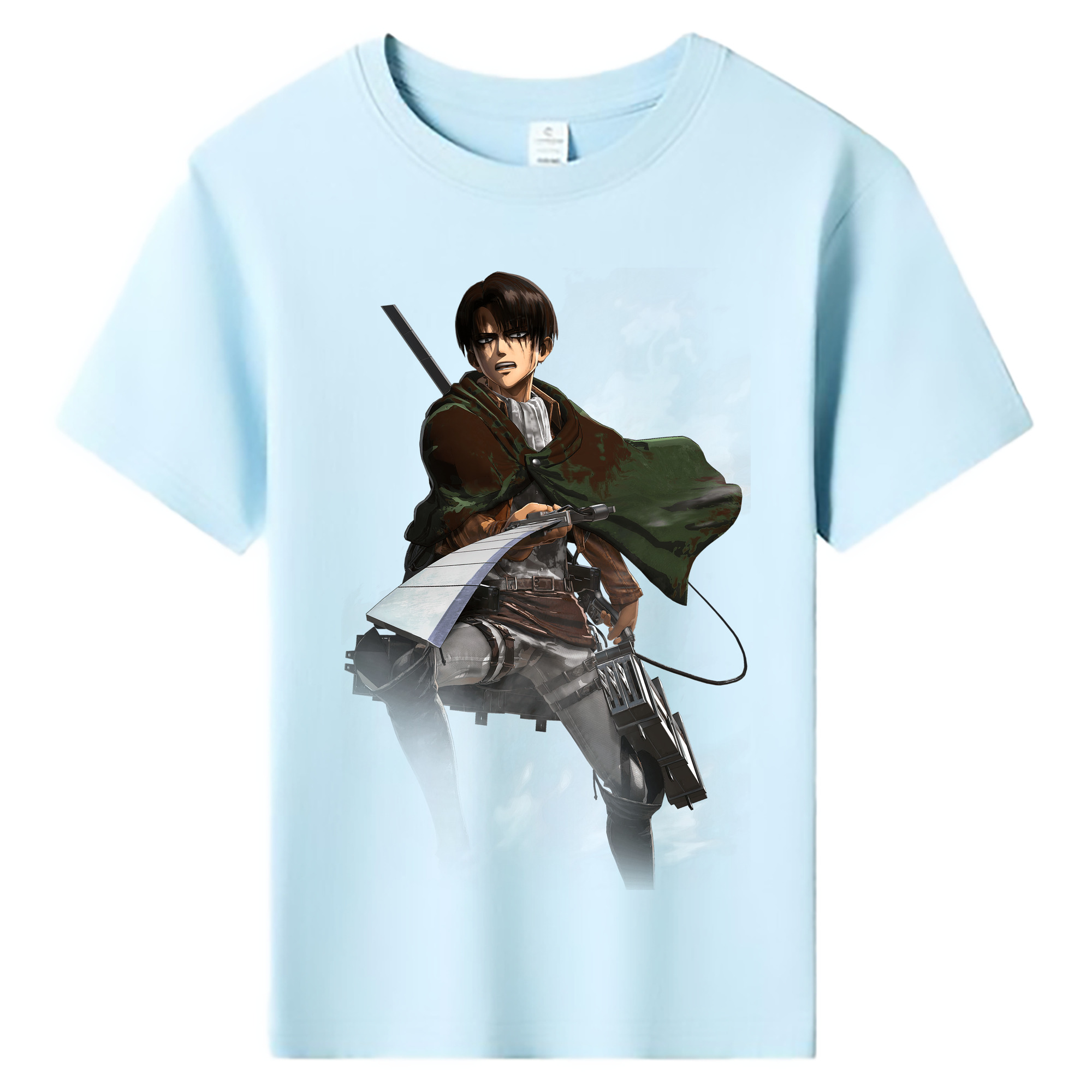（画像用） 進撃の巨人 リヴァイ·アッカーマン Attack on Titan Levi Ackerman 綿100％キッズTシャツ（フロントプリント）